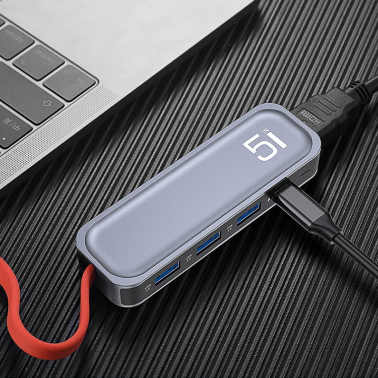 ROCK RT16 5-In-1 Type-C Docking Station with HDMI and 4 USB 3.0 Ports