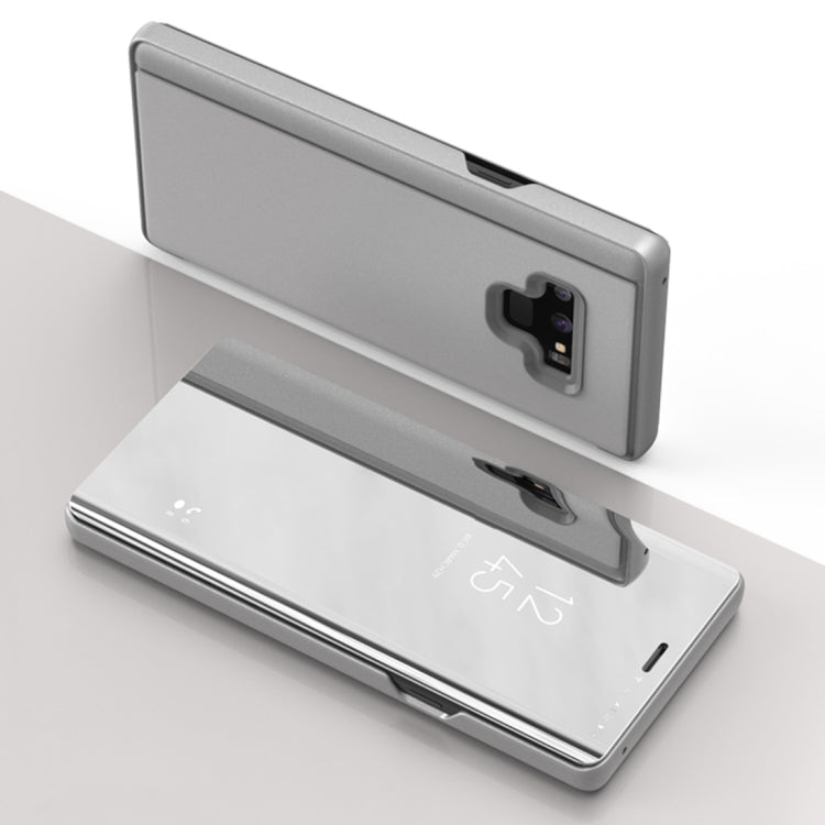 Mirror Clear View Horizontal Flip PU Leather Case for Galaxy Note 9 with Stand (Silver)