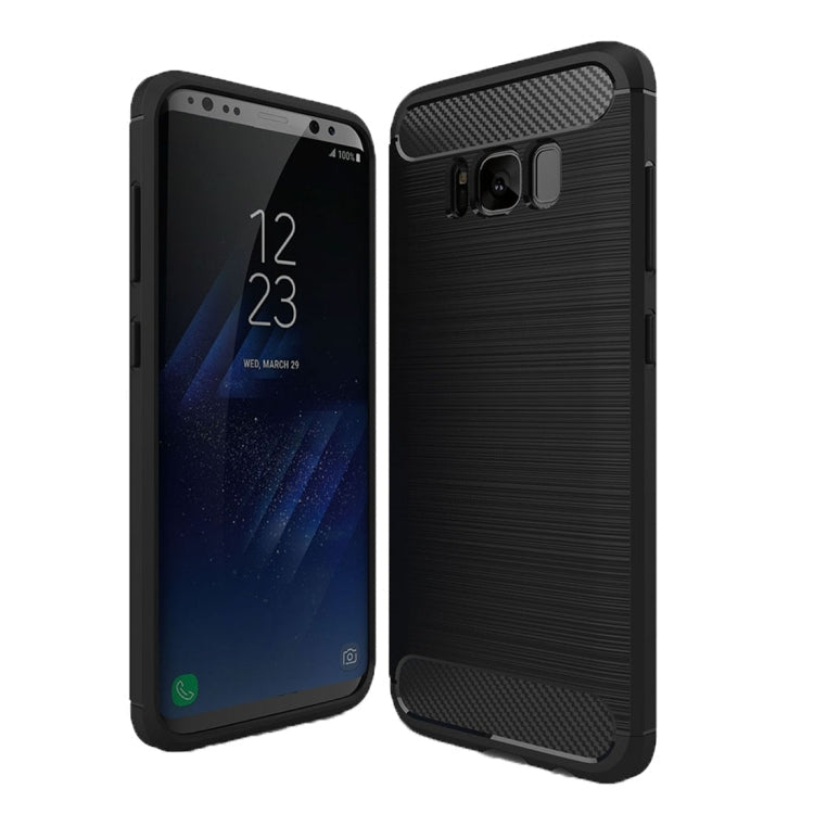 Black Shockproof TPU Case for Samsung Galaxy S8 with Carbon Fiber Texture