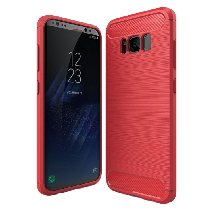 Red Carbon Fiber Texture Shockproof TPU Case for Galaxy S8