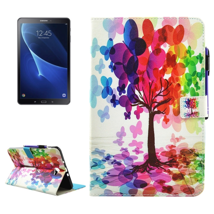 Butterfly Tree Pattern Leather Case for Samsung Galaxy Tab A 10.1 (2016) / T580 with Multi-Functional Design