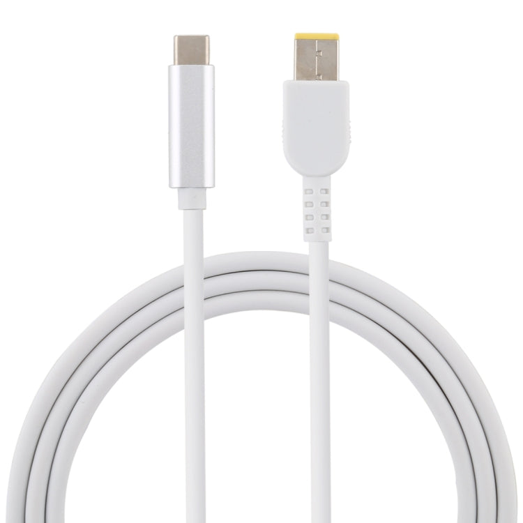 USB-C to Big Square Male Laptop Power Charging Cable for Lenovo, 1.5m (White)