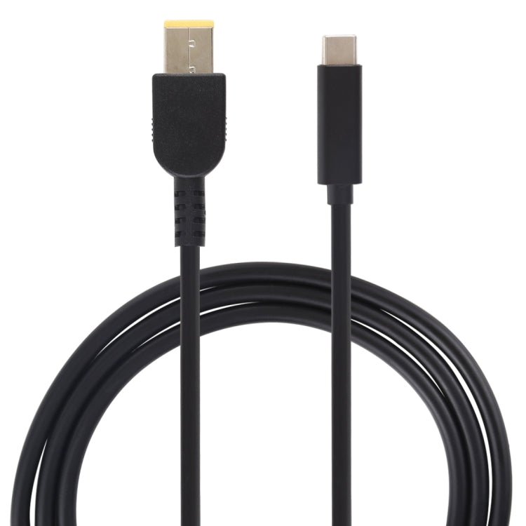 USB-C to Big Square Male Laptop Power Charging Cable for Lenovo, 1.5m Length (Black)