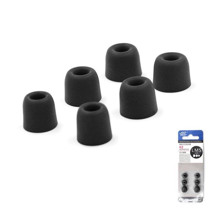 Memory Foam Earbud Kit with Noise Cancelling for All In-ear Earphones - 6 Piece Set (Black, L & M & S Sizes)