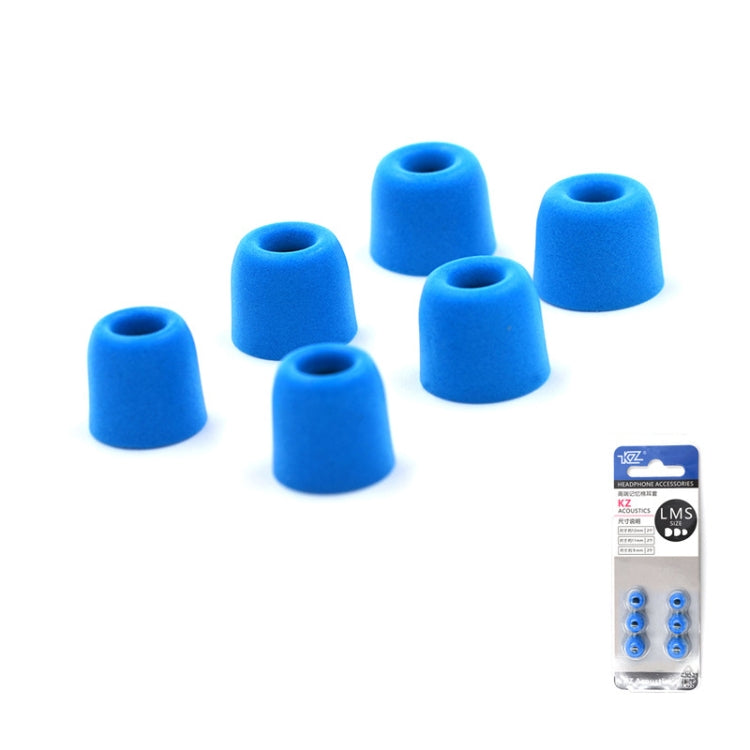 KZ 6 PCS Memory Foam Earbuds Kit for Enhanced Comfort and Sound Isolation (Blue, Sizes: L & M & S)