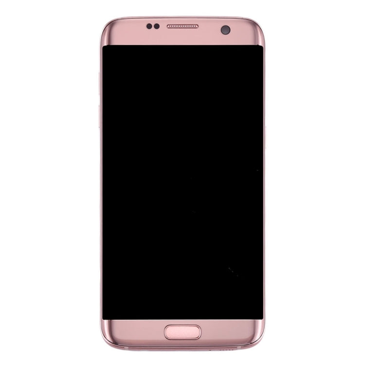 Pink LCD Screen and Digitizer Full Assembly for Galaxy S7 Edge/G935F with Frame & Button Replacements