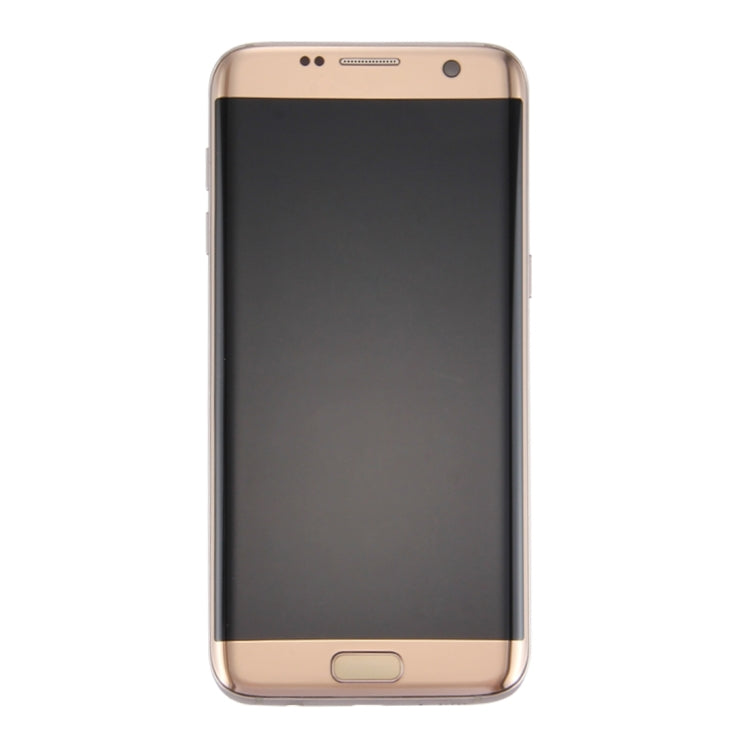 Full Assembly LCD Display Replacement for Samsung Galaxy S7 Edge/G935F (Gold) with Frame, Charging Port Board, Volume Button, and Power Button