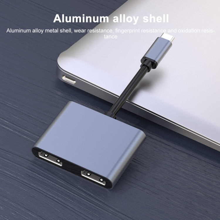 USB-C to Dual HDMI Multifunction Docking Station with Fast Charging (Grey)