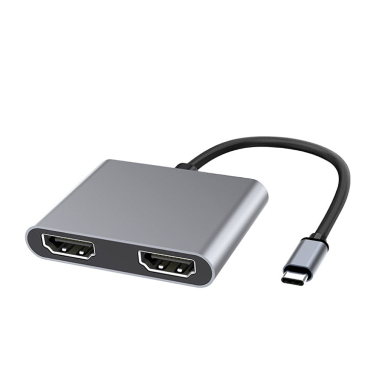 2 in 1 Multifunction USB-C Docking Station with Dual HDMI Ports (Grey)