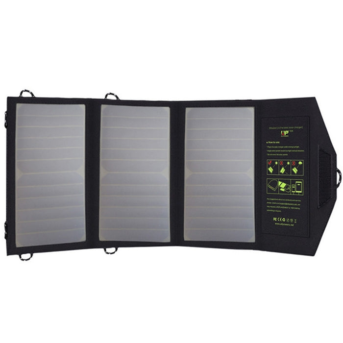 Portable Solar Charger with Dual USB Output for Phone and iPad Charging