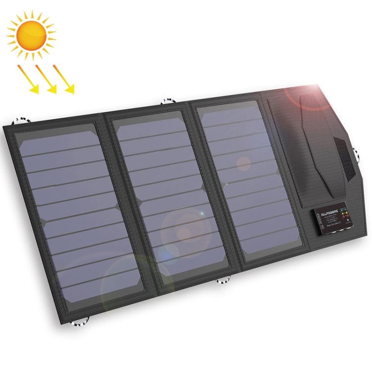 Portable Solar Battery Charger with Dual USB Outputs and Type-C Port