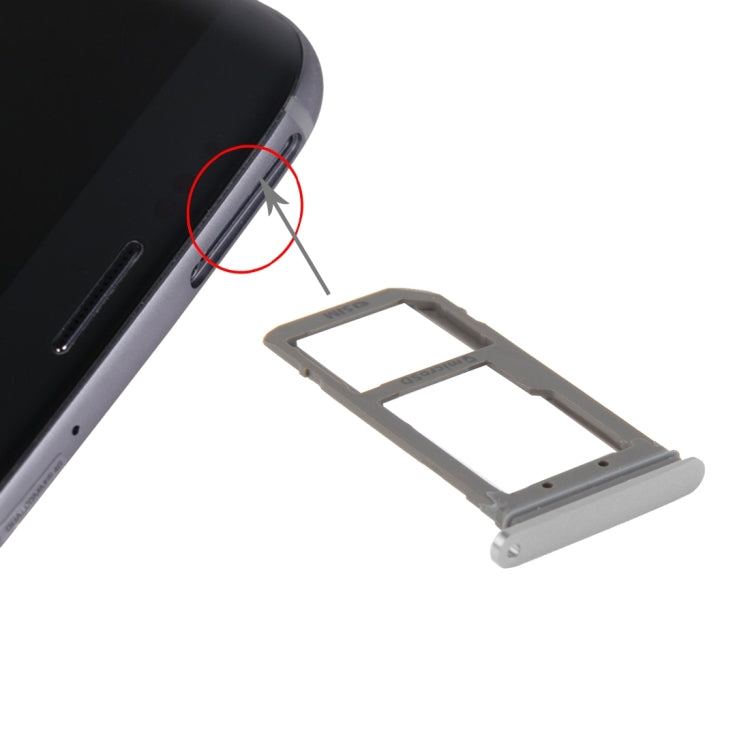 SIM Card and Micro SD Card Tray for Galaxy S7 Edge / G935 (Silver)