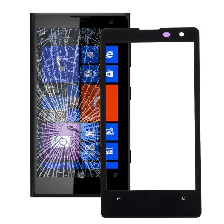 Front Screen Outer Glass Lens Replacement for Nokia Lumia 1020(Black)