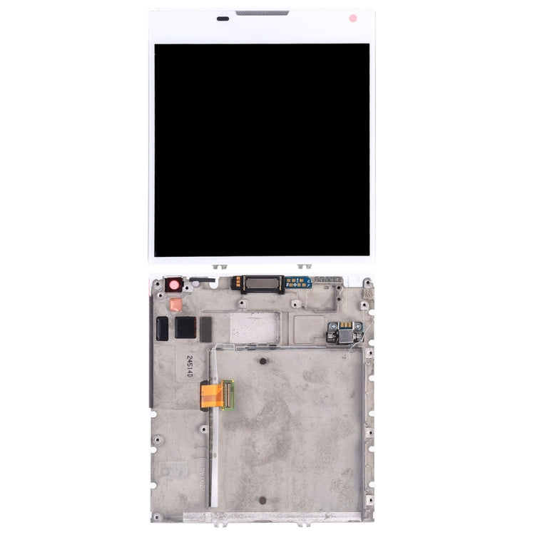 Replacement LCD Screen and Digitizer Assembly with Frame for BlackBerry Passport Q30 in White