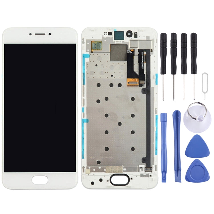 Meizu Pro 6 White LCD Screen and Digitizer Assembly with Frame