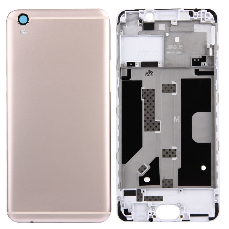 Gold Battery Back Cover and Front Housing LCD Frame for OPPO R9 / F1 Plus