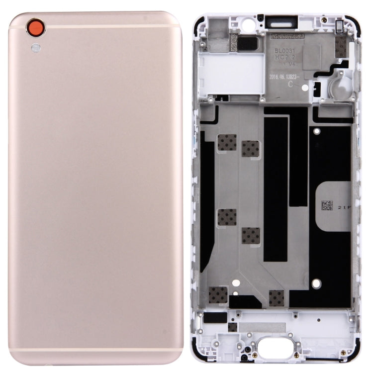 OPPO R9 Plus Battery Back Cover and Front Housing LCD Frame Bezel Plate (Gold) - Replacement Kit