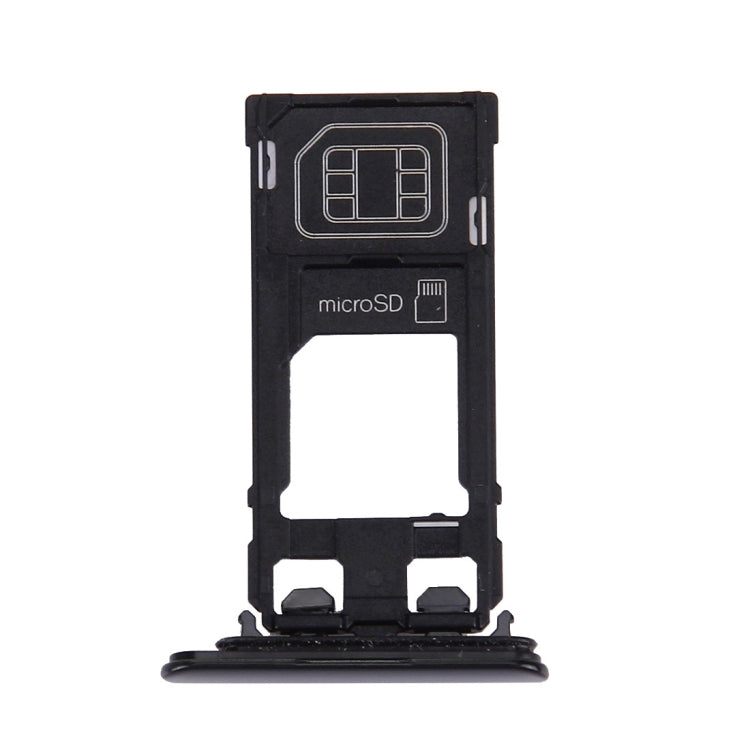 SIM Card Tray + Micro SD Card Tray for Sony Xperia XZ (Single SIM Version)(Black)