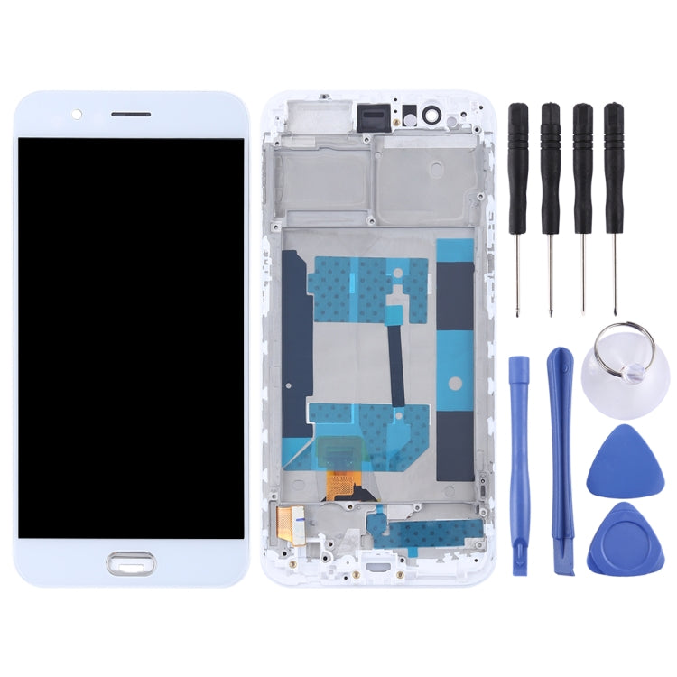 OPPO R11 White LCD Screen and Digitizer Full Assembly with Frame