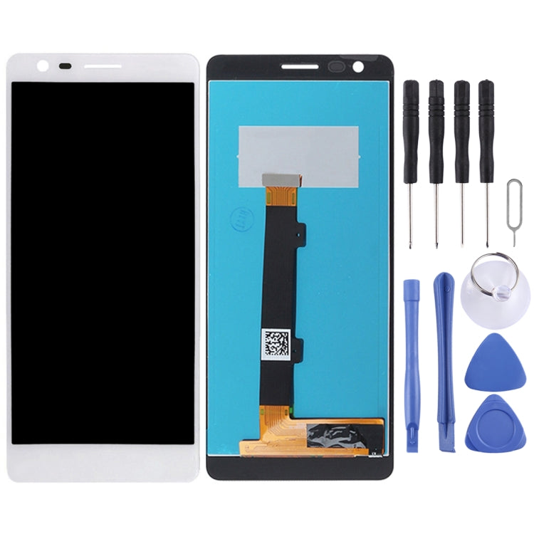 White LCD Screen and Touch Screen Digitizer Assembly for Nokia 3.1