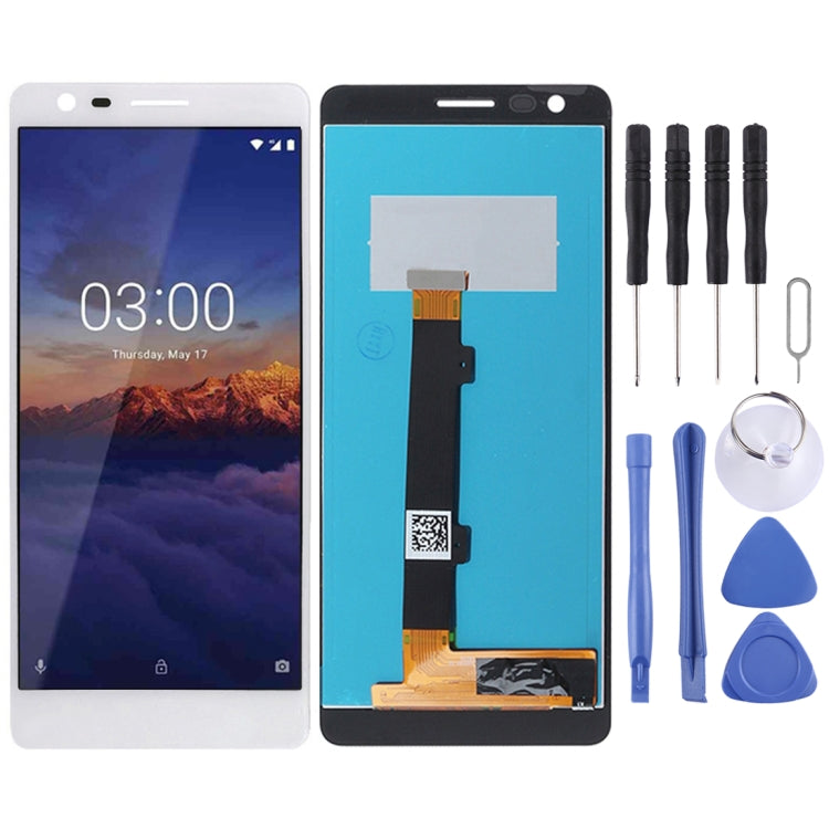 White LCD Screen and Touch Screen Digitizer Assembly for Nokia 3.1