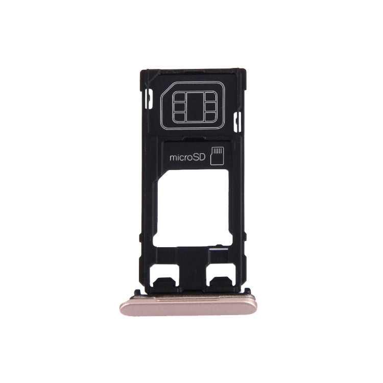 SIM Card Tray + Micro SD Card Tray + Card Slot Port Dust Plug for Sony Xperia X (Single SIM Version)(Rose Gold)