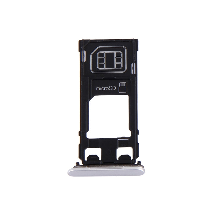 SIM Card Tray + Micro SD Card Tray + Card Slot Port Dust Plug for Sony Xperia X (Single SIM Version)(White)