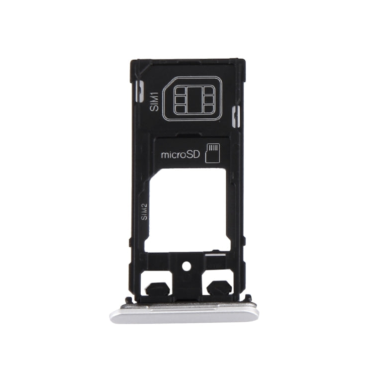 SIM Card Tray + Micro SD / SIM Card Tray + Card Slot Port Dust Plug for Sony Xperia X (Dual SIM Version)(White)