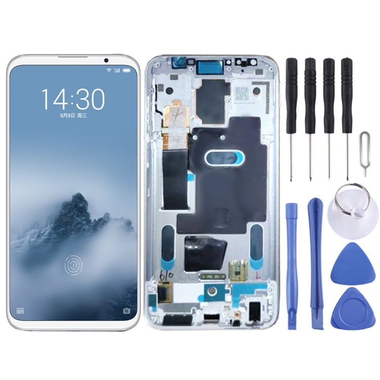 LCD Screen and Digitizer Full Assembly with Frame for Meizu 16 / 16th / M882H / M882Q(White) - Replacement Display for Meizu 16 / 16th