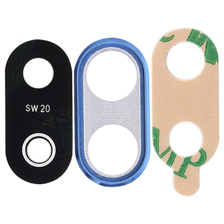 10-Piece Back Camera Bezel with Lens Cover & Adhesive for Huawei P20 Lite (Blue)