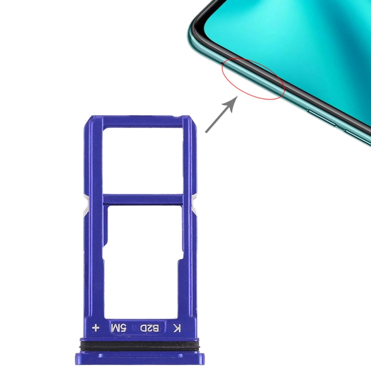 SIM Card Tray and Micro SD Card Tray Set for OPPO R15 in Blue