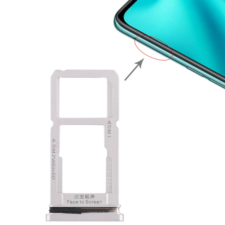 SIM Card Tray and Micro SD Card Tray Replacement for OPPO R15 - Silver
