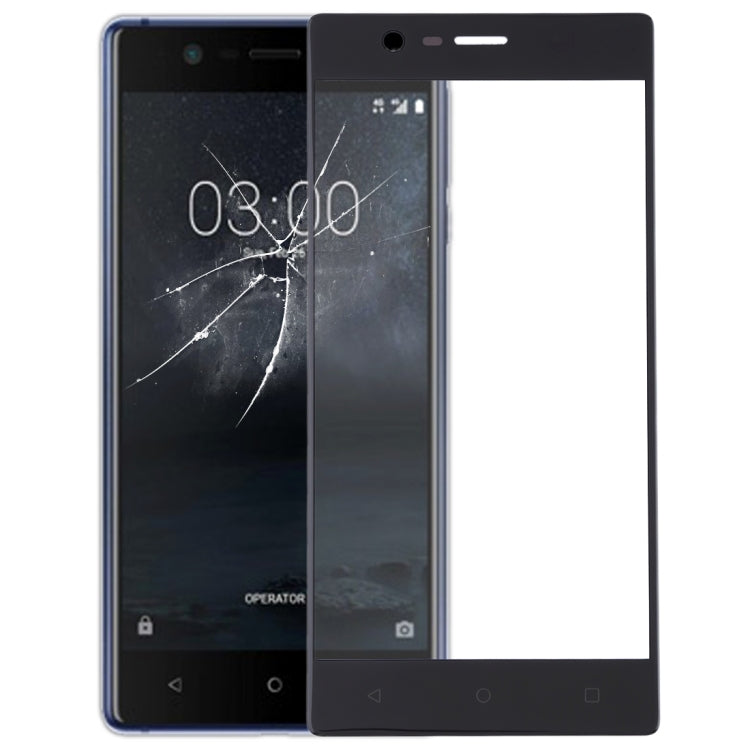 Nokia 3 Front Screen Outer Glass Lens Replacement (Black)