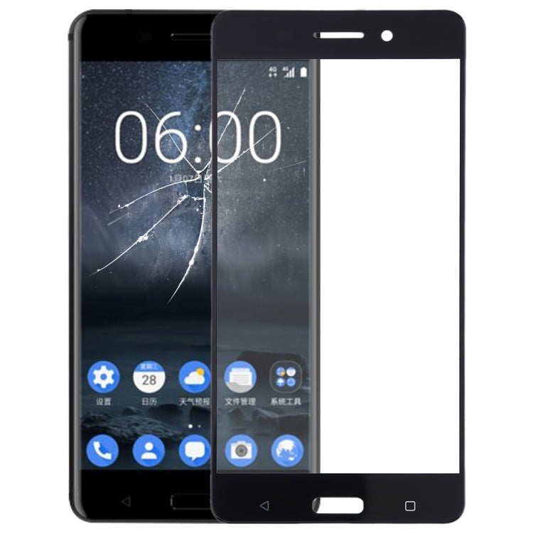Replacement Front Screen Outer Glass Lens for Nokia 6 - Black