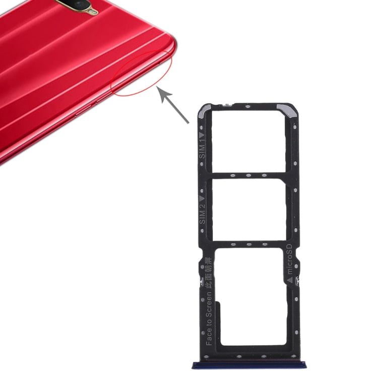 Replacement SIM Card Tray and Micro SD Card Tray Set for OPPO K1 in Blue