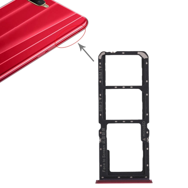 SIM and Micro SD Card Tray Set for OPPO K1 (Red)