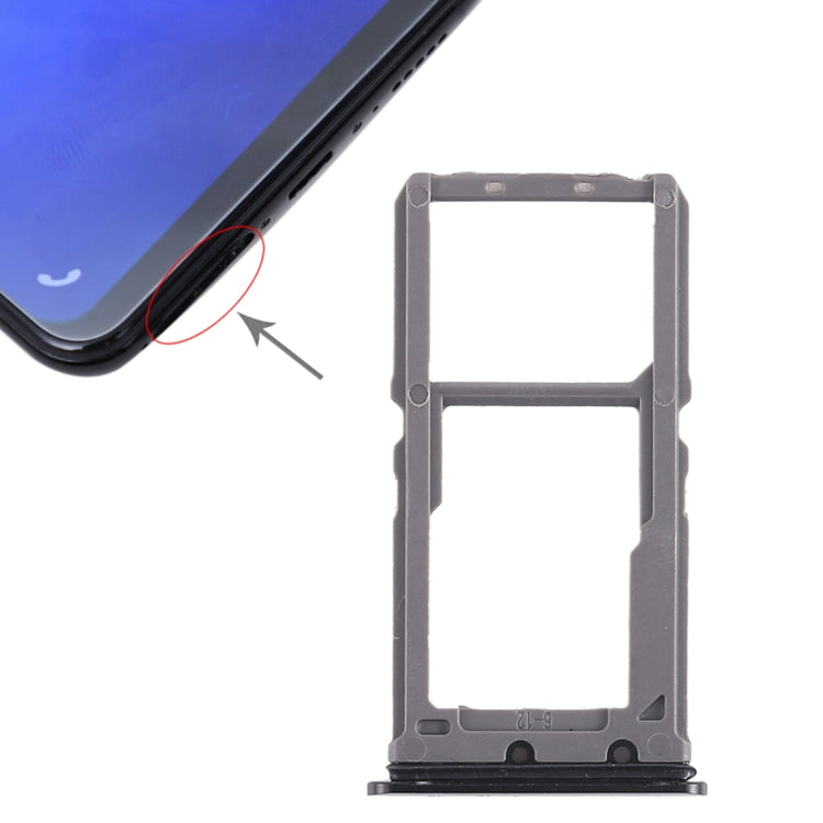 SIM Card Tray + Micro SD Card Tray for Vivo X21 (Black)