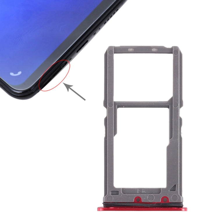 Red SIM Card and Micro SD Tray Set for Vivo X21