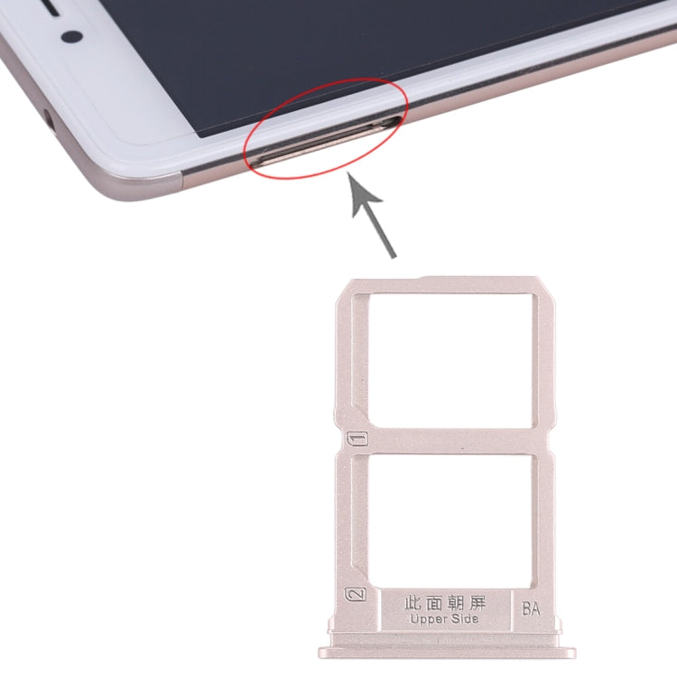 Dual SIM Card Tray Set for Vivo X9 - Gold