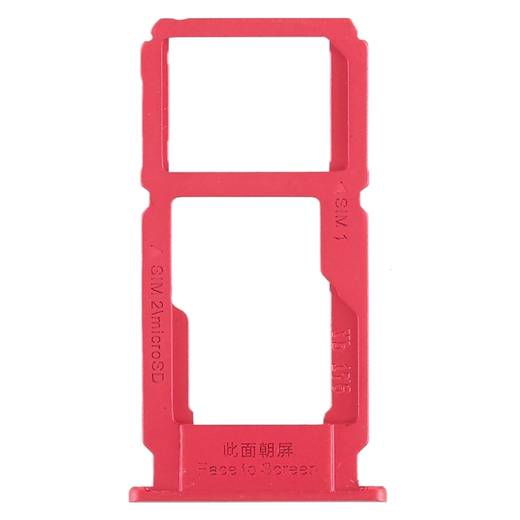SIM Card Tray and Micro SD Card Tray Replacement Set for OPPO R11 (Red)