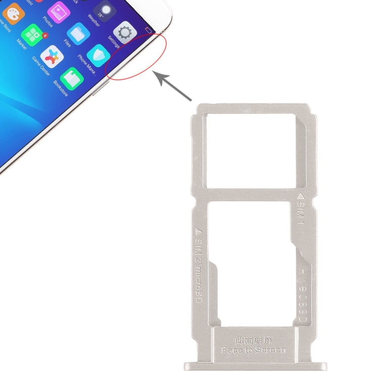 OPPO R11 SIM Card Tray and Micro SD Card Tray (Silver)