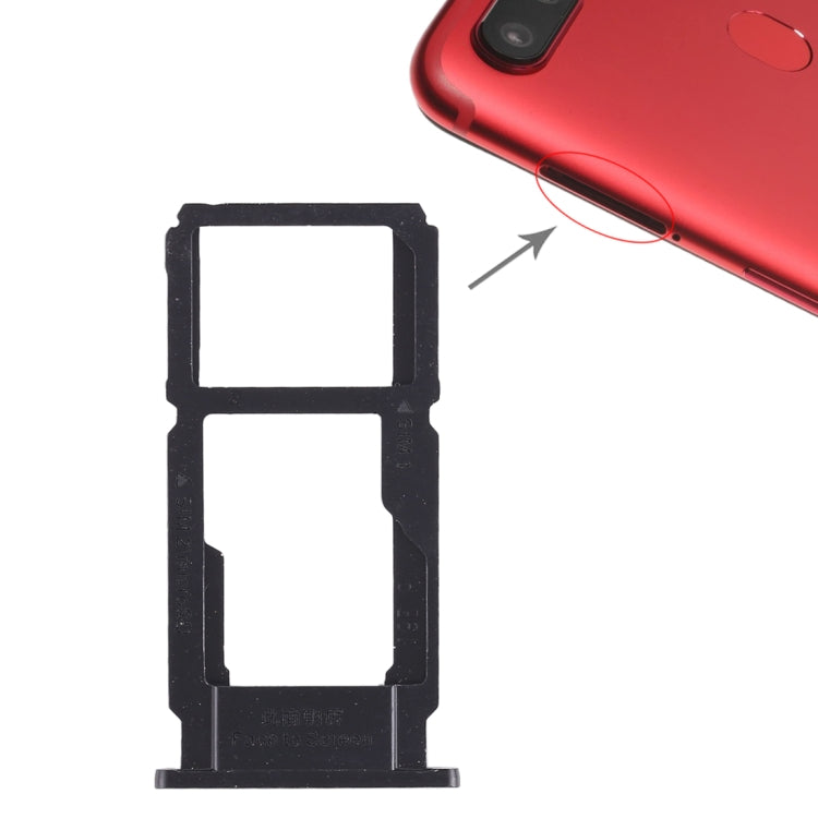 SIM Card Tray + Micro SD Card Tray for OPPO R11s - Black