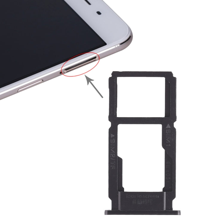 SIM Card Tray and SIM Card/Micro SD Card Tray Replacement for OPPO R9sk (Black)
