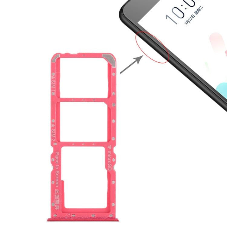 OPPO A5 / A3s (Red) SIM Card Tray and Micro SD Card Tray Combo