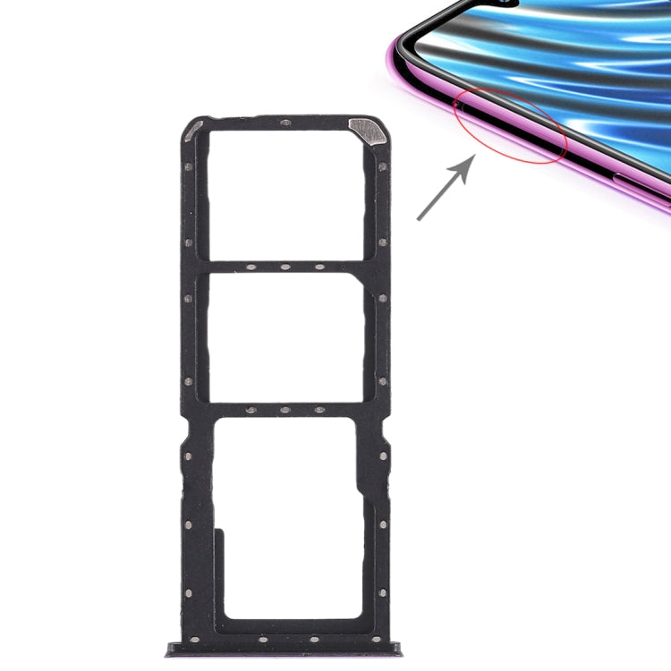 Purple SIM Card Tray and Micro SD Card Tray Kit for OPPO A7x / F9 / F9 Pro / Realme 2 Pro