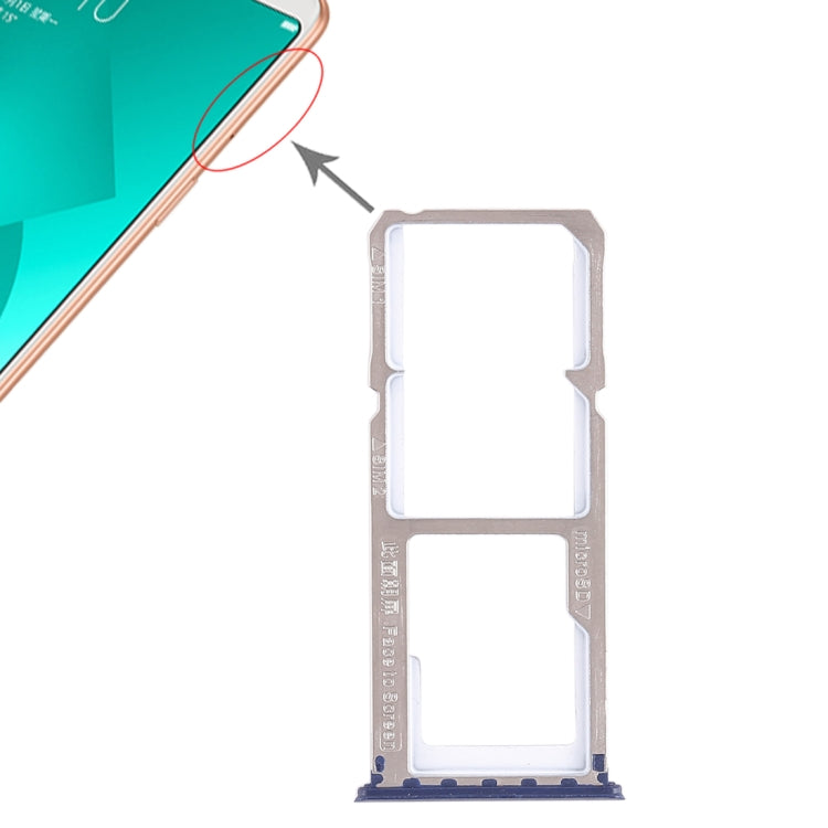 Dual SIM Card Tray + Micro SD Card Tray for OPPO A83 (Blue)