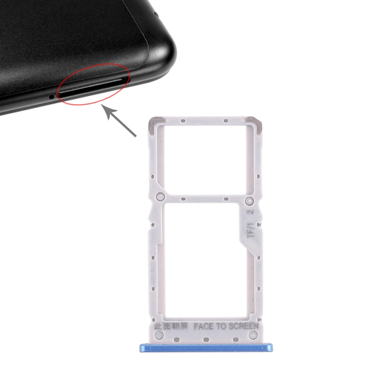 SIM Card Tray and Micro SD Card Tray for Xiaomi Redmi Note 6 Pro (Blue)