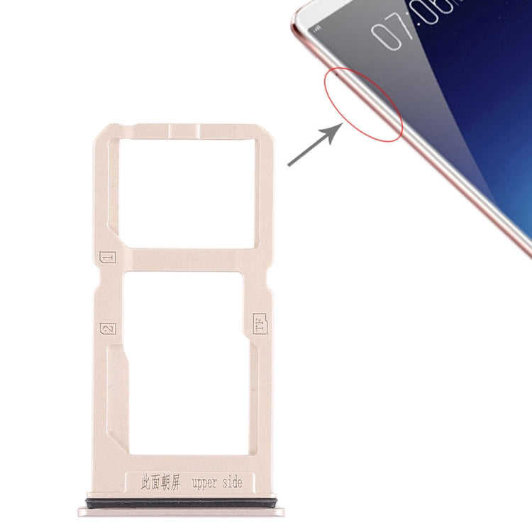 Gold SIM Card and Micro SD Card Tray for Vivo X20 Plus