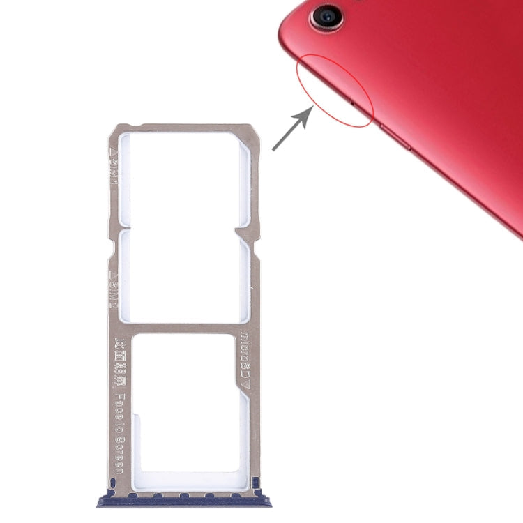 SIM Card Tray + Micro SD Card Tray Replacement Set for OPPO A1 (Blue)