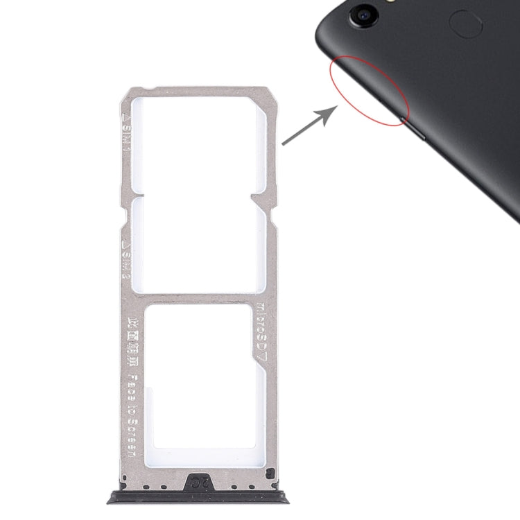 Dual SIM Card Tray + Micro SD Card Tray Replacement for OPPO A73 / F5 (Black)